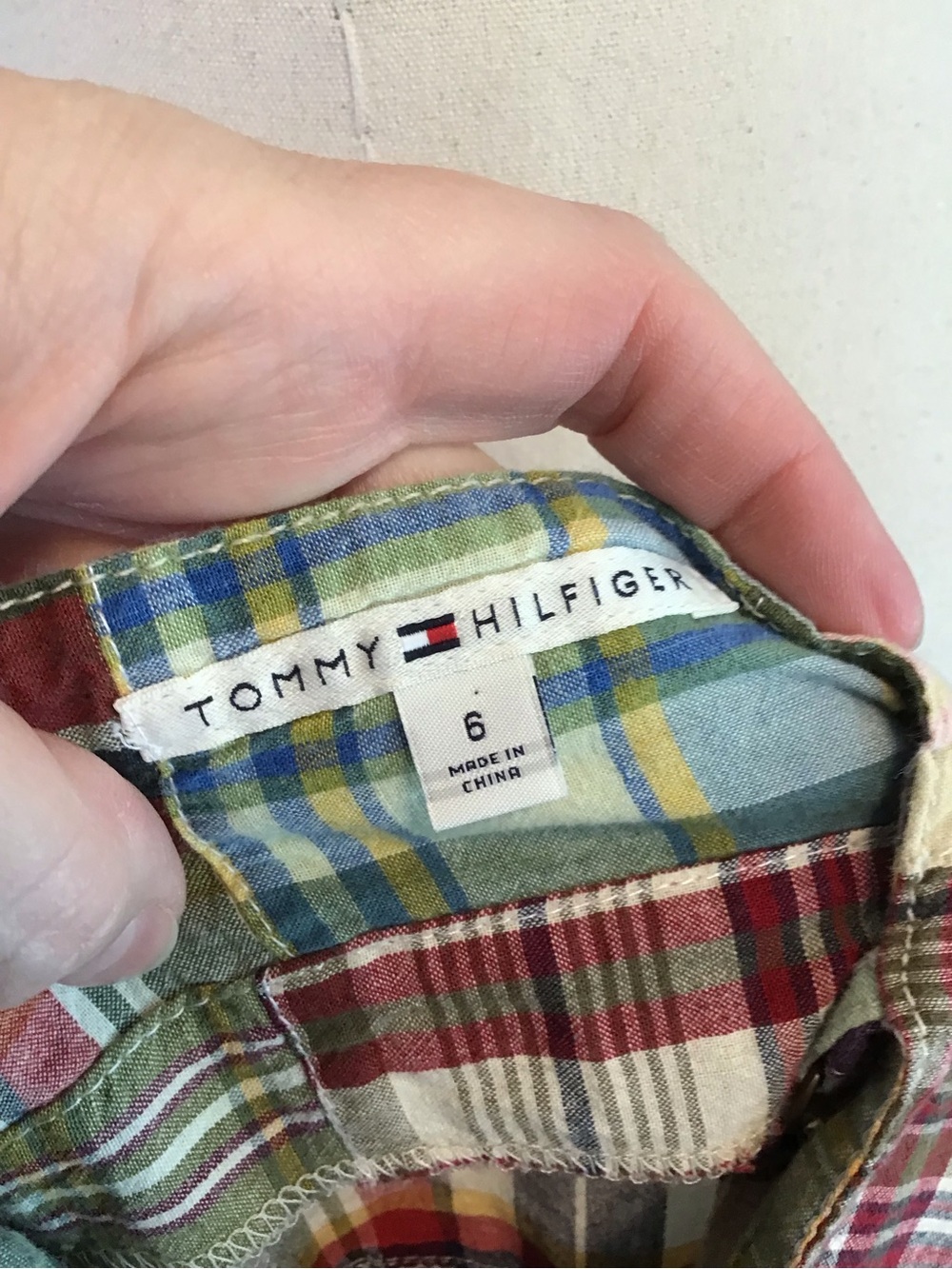 Tommy Hilfiger Vintage Women's Y2K Patchwork Plaid Button-Front Midi Dress 6 - Picture 6 of 7